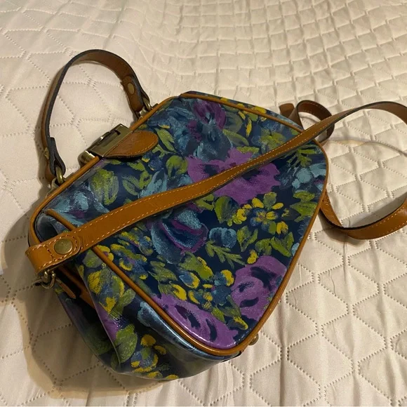 Patricia Nash Purple and Blue Floral Satchel - Picture 2 of 11